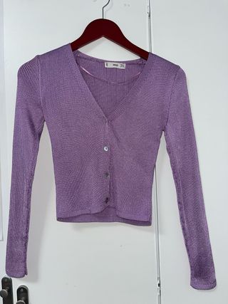 Top morado manga larga