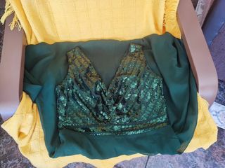 Vestido largo lentejuelas verde