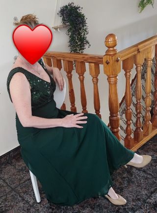 Vestido largo lentejuelas verde