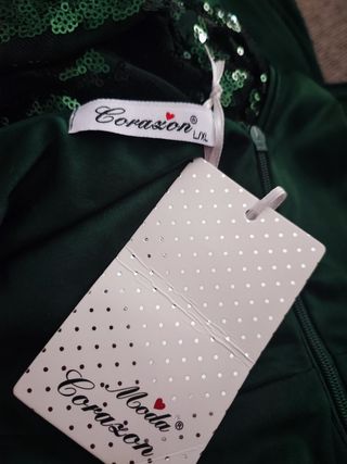 Vestido largo lentejuelas verde