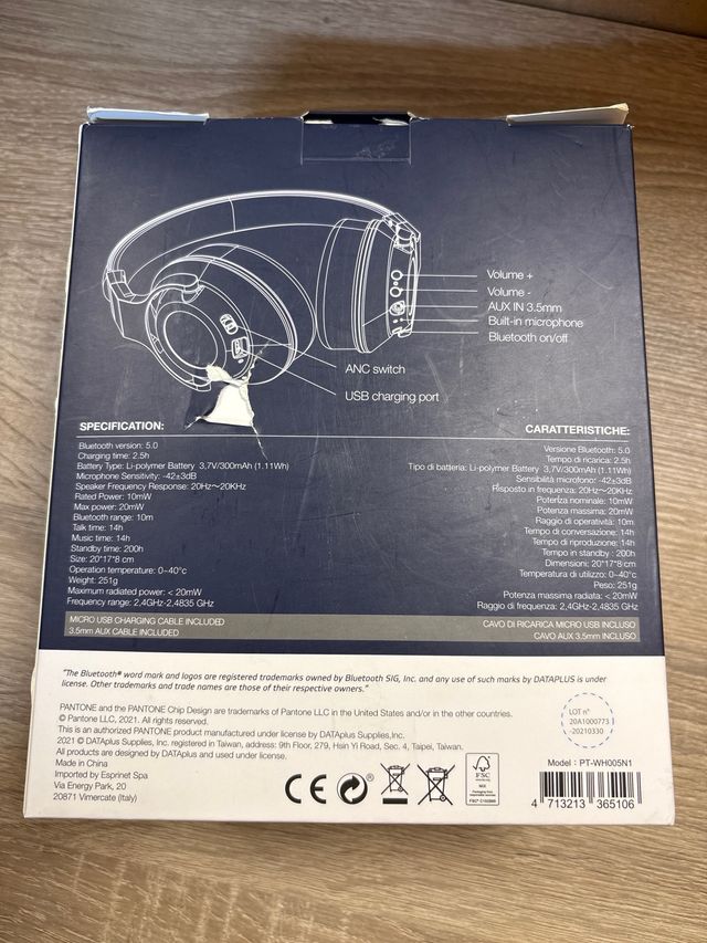 Auriculares Pantone Bluetooth 5.0 ANC