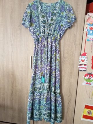 Vestido boho - Azul y morado
