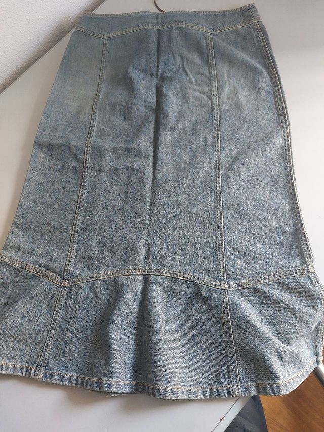 Falda vaquera bordada - Talla L