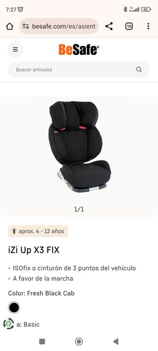 Silla coche niño BeSafe iZi Up X3 isofix