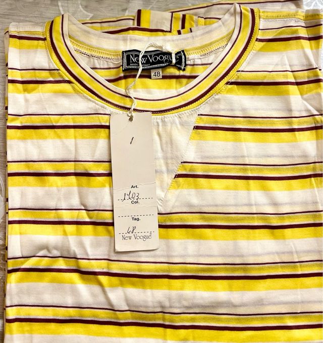 T-shirt donna a righe 100% cotone NUOVA