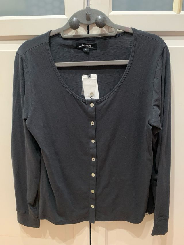 T-shirt nera a manica lunga Rip Curl