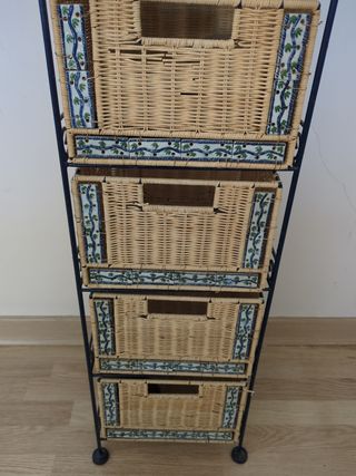 Cajonera mimbre 5 cajones