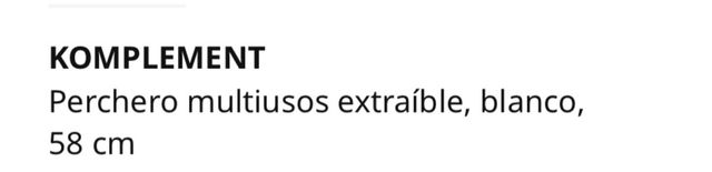Perchero Ikea KOMPLEMENT blanco