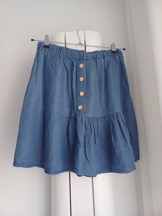 Falda vaquera azul mujer