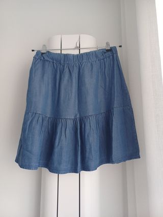 Falda vaquera azul mujer