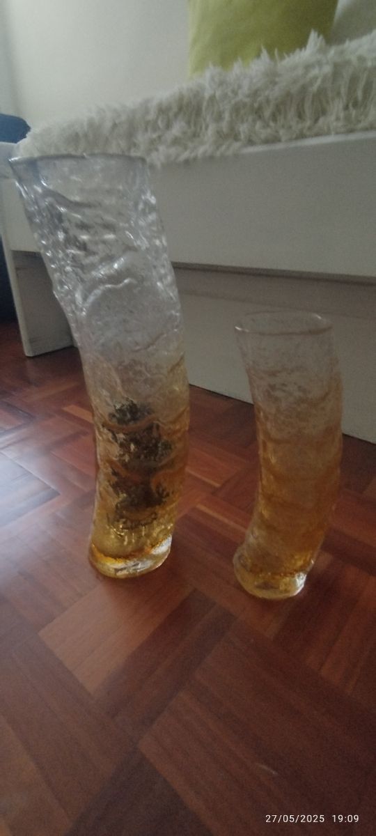 Floreros de vidrio naranja