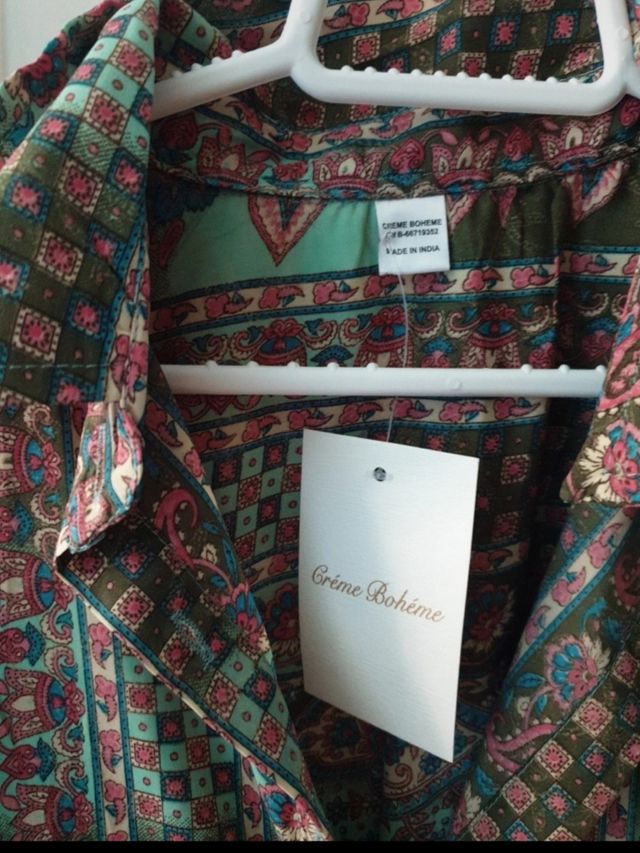 Vestido largo estampado seda