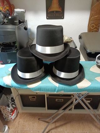 3 Sombreros de Copa - Negro/Plata