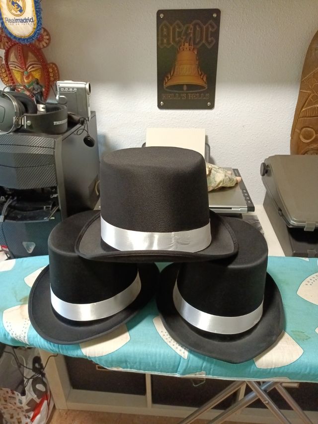 3 Sombreros de Copa - Negro/Plata