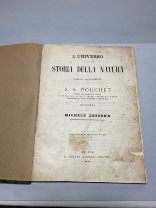 Libro antico: Storia della Natura 1869 Lessona
