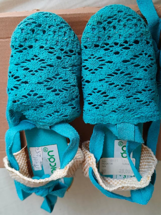 Alpargatas niña turquesa talla 30