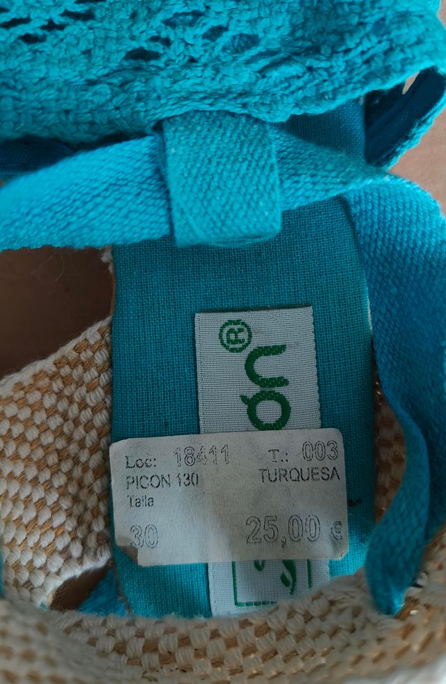 Alpargatas niña turquesa talla 30