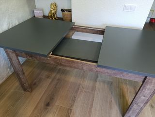 Mesa extensible de madera - Gris y marrón