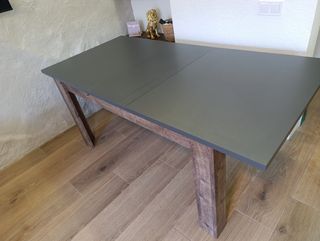 Mesa extensible de madera - Gris y marrón