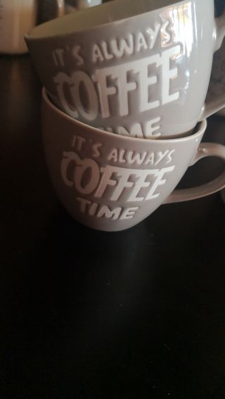 2 Tazas café - Beige/Gris