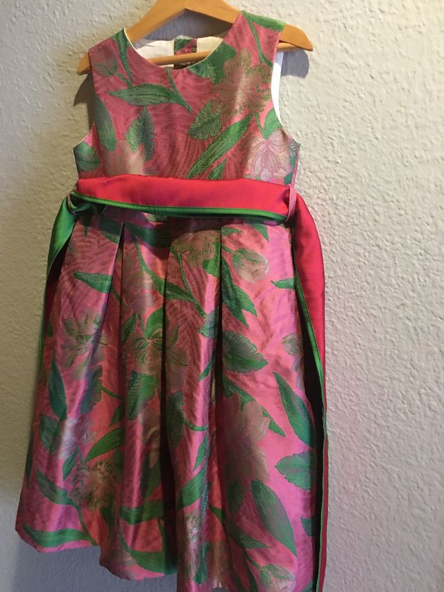 Vestido niña 6 años - floral, largo 70 cms