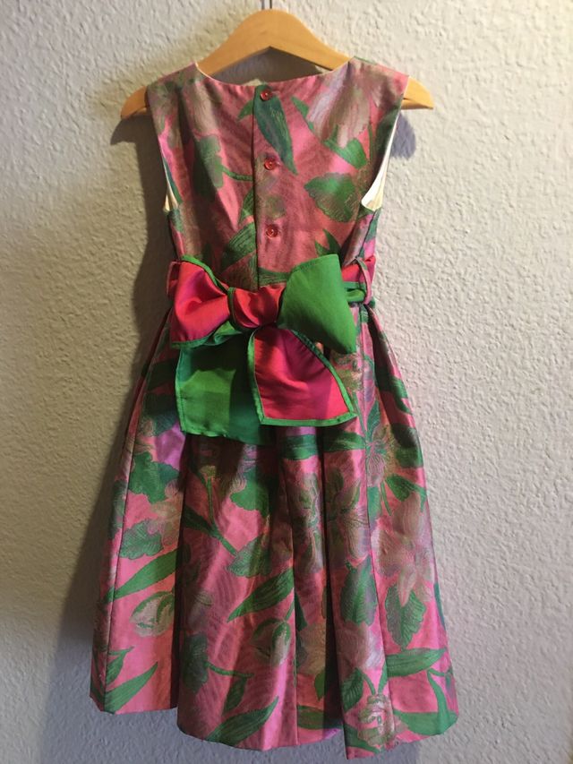 Vestido niña 6 años - floral, largo 70 cms