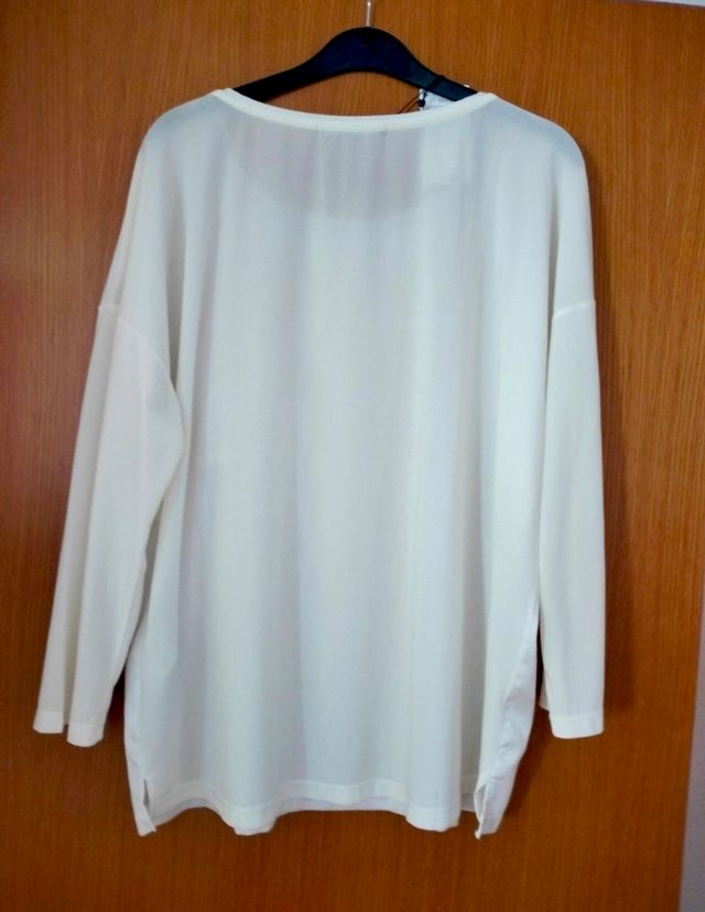 Blusa blanca lentejuelas XL