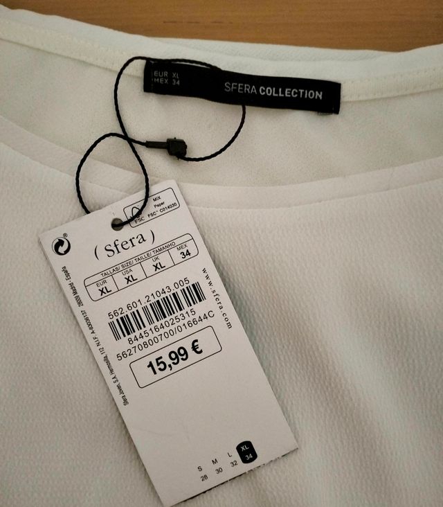 Blusa blanca lentejuelas XL