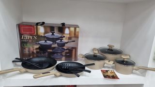 Set pentole 13pz induzione beige/nero