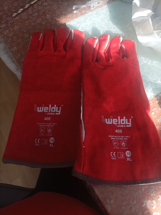 Guantes soldadura Weldy 408 -Rojos- XL