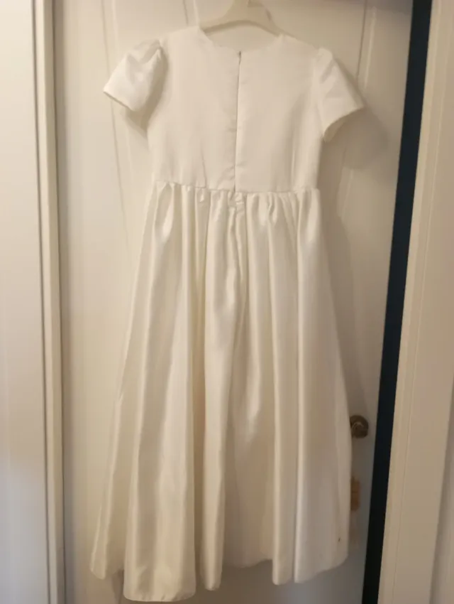 Vestido comunión niña blanco-rosa