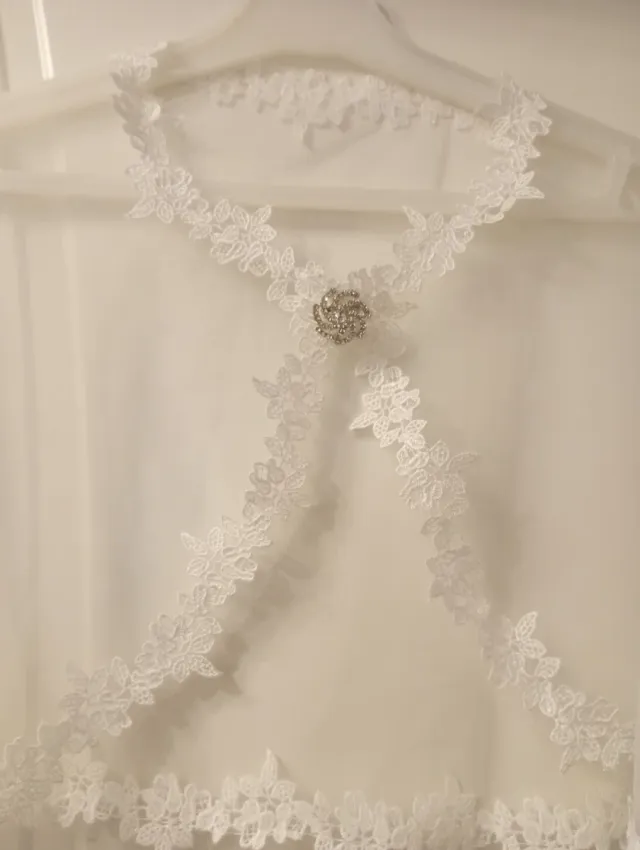 Vestido comunión niña blanco-rosa