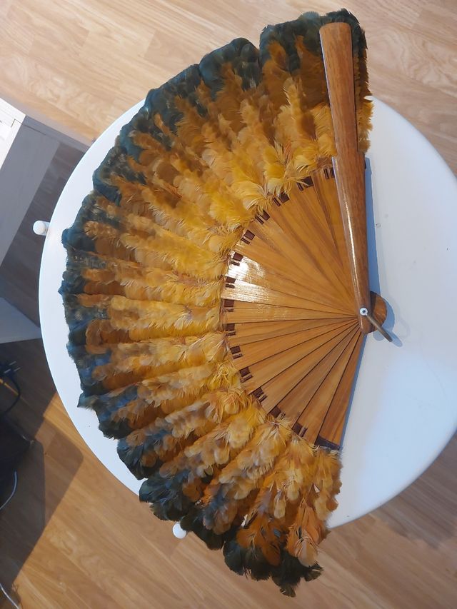 Abanico antiguo de plumas