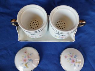 Juego 2 tazas infusiones con bandeja