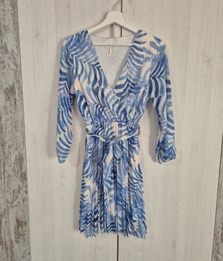 Vestido azul y blanco - Talla M