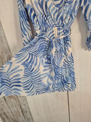 Vestido azul y blanco - Talla M