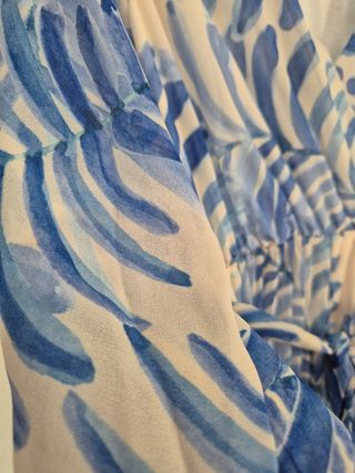 Vestido azul y blanco - Talla M