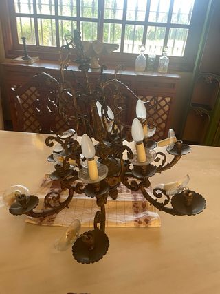 Lampara techo antigua bronce