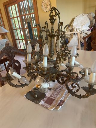 Lampara techo antigua bronce