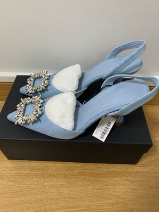 Zapatos Uterqüe tacón azul