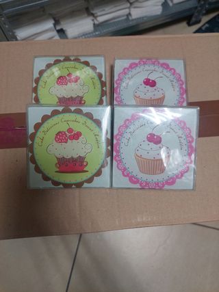 16 Piattini vetro cupcakes