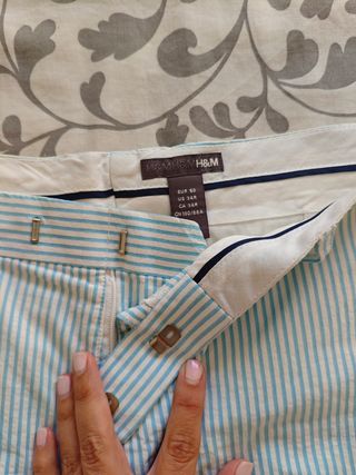 Shorts H&M rayas azul clarito