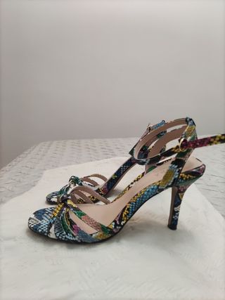 Sandalias tacón multicolor