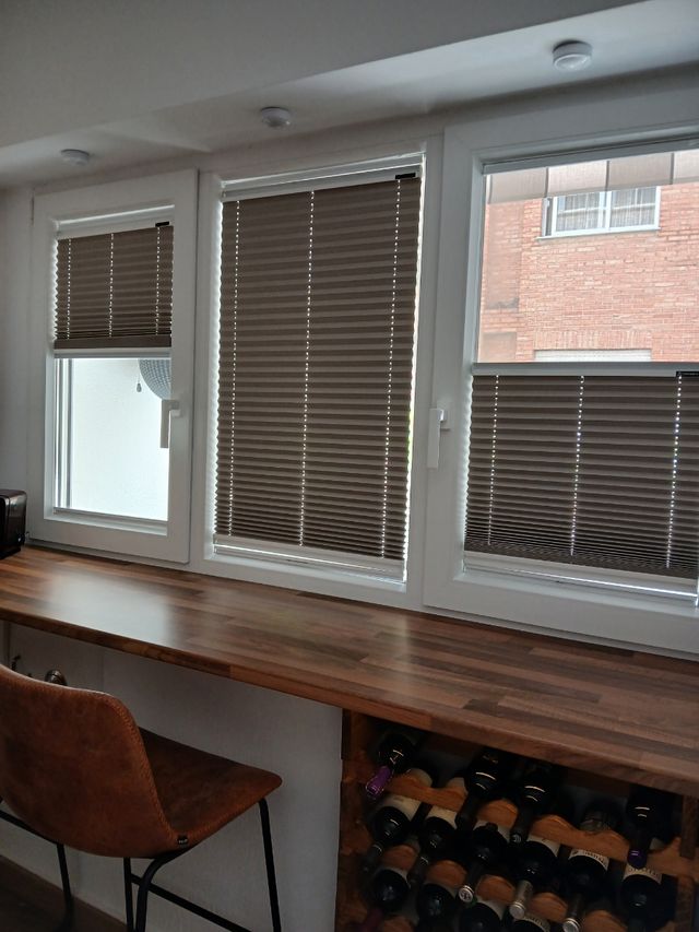 Estores plisados grises x3