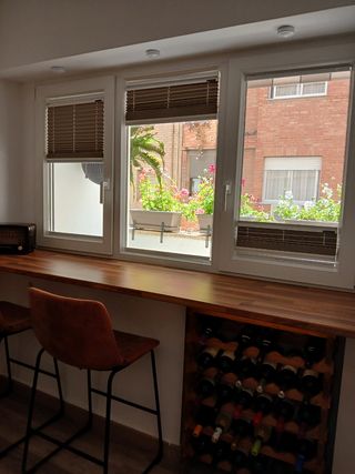 Tre tende plissettate grigie