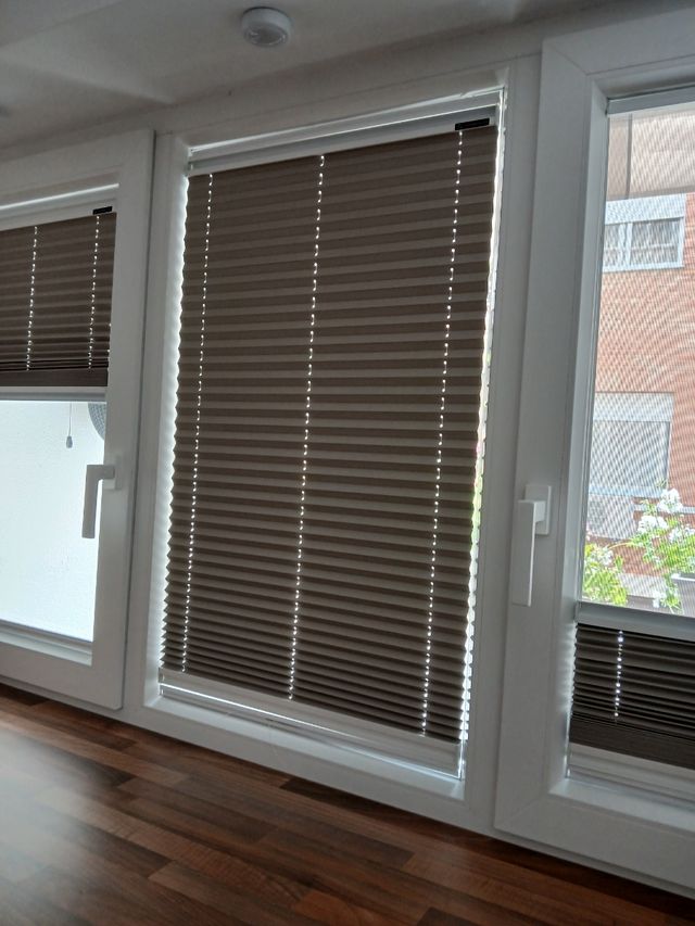 Estores plisados grises x3