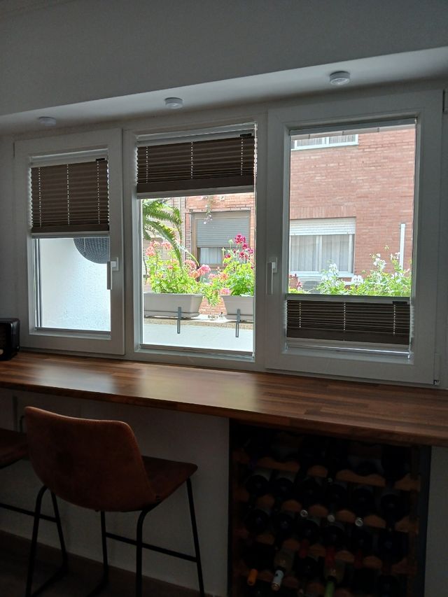 Estores plisados grises x3