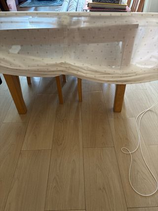 Cortina Estor - Beige y Blanca topos beis