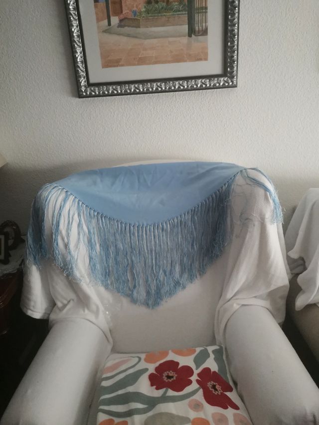 Mantoncillo Flamenca celeste