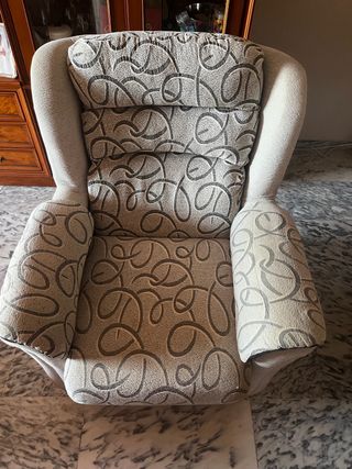 Sillón beige y gris